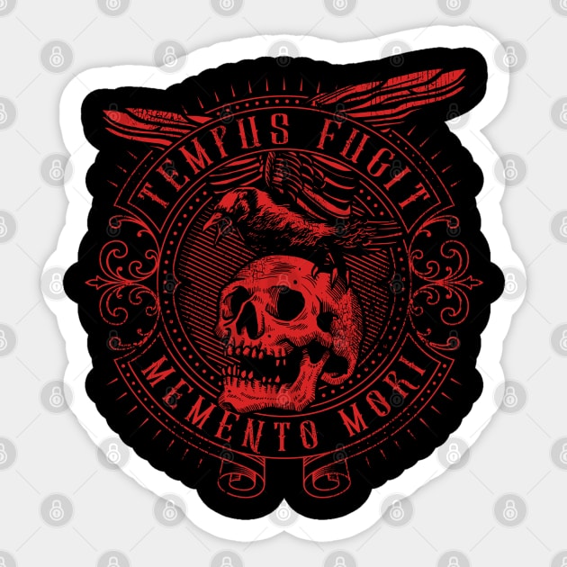 Tempus Fugit Memento Mori Latin Phrase Gift Sticker by grendelfly73